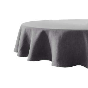 Kitchen: Linen Round Tablecloth 228cm Charcoal