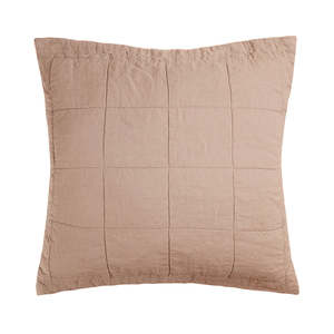 French Flax Linen Quilted Euro Sham