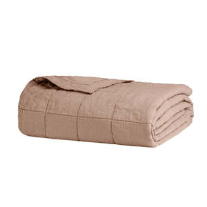 French Flax Linen Quilted Coverlet
