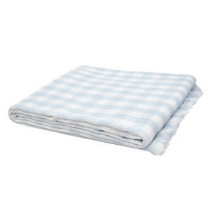 Throws: Gingham Throw - Sky