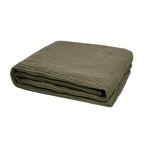 Throws: Waffle Throw - Olive