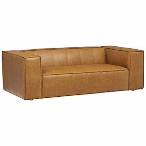 Sofas: Baree | Large Boxy Leather 3 Seater Sofa