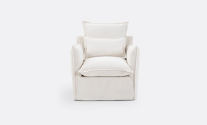 Coastal | Linen Style Slipcovered Feather Armchair Sofa