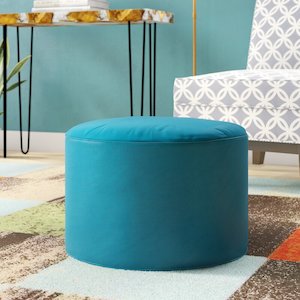 Century | Round Ottoman Footstool with Tufted Cushions