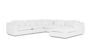 Cloud Cosy | Feather Cloud Modular Couch 5 Pcs Corner with Ottoman