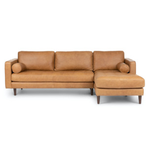 Lenojo | Leather 4 Seater with Chaise