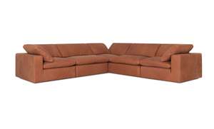 Custom Sofas: Cloud Classic Leather | 5-Piece Closed Modular Sofa