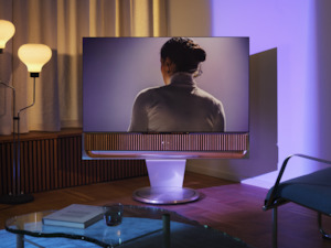 Television & Sound System: Beovision Theatre 55" Gold Tone with Motorised Floor Stand (Ex-Demo) *Remote Sold Separately