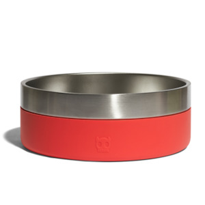 Dog Food: Zee.Dog Tuff Bowl - Coral & Stainless Steel