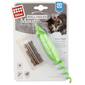 GiGwi Rolled-Tail Mouse with Catnip