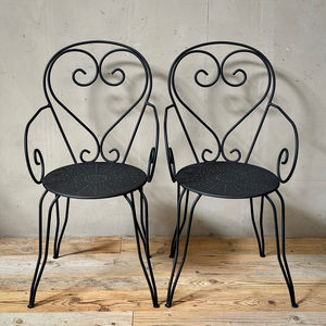 French Iron Garden Chairs (Pair)