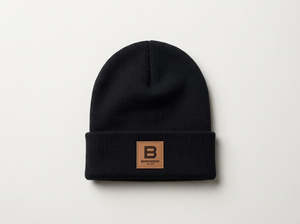 Gifting: Barber & Co Cuffed Knit Beanie, Black