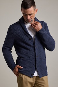 Mens Knitwear: Brighton Cotton Shawl Cardi