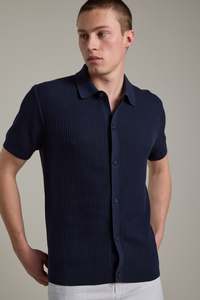Mens Knitwear: Barrows Knit Button Up Polo