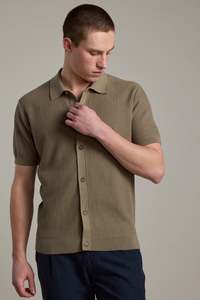 Barrows Knit Button Up Polo