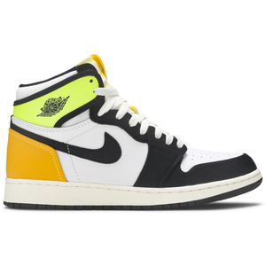 6y: Jordan 1 Retro High White Black Volt University Gold (GS)