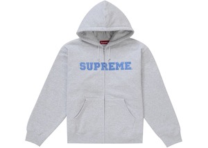 Supreme: Supreme Collegiate Applique Zip Up Hooded Sweatshirt Ash Grey