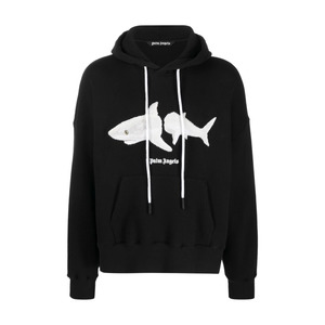 Hoodies: Palm Angels Shark Hoodie Black/White