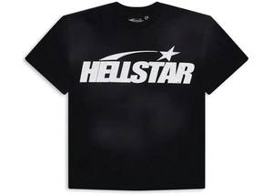 T Shirts: Hellstar Classic Logo Gel Print T-shirt Black