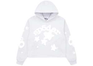 Sp5der: Sp5der Women's Cropped Beluga Hoodie Heather Grey