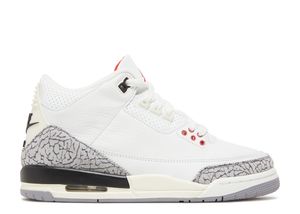 7y: Air Jordan 3 Retro GS White Cement Reimagined