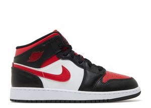 7w: Air Jordan 1 Mid GS 'Black Fire Red'