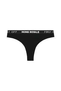Underwear Womens: MONS ROYALE Womens Merino Thong Black