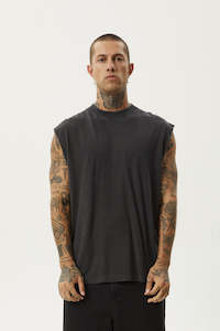 Mens Singlets Tanks: AFENDS Vacation Sleeveless Tee Stone Black