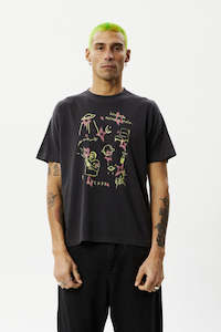 Afends: AFENDS Microdose Boxy Fit Tee Stone Black