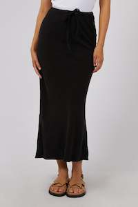 ALL ABOUT EVE Luxe Linen Maxi Skirt Black