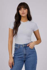 ALL ABOUT EVE Eve Rib Stripe Tee White