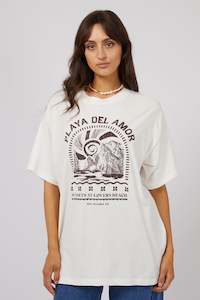 ALL ABOUT EVE Solar Oversized Tee Vintage White