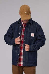 Jackets Mens: JUST ANOTHER FISHERMAN Channel Denim Shacket Dark Blue