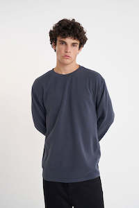 Tees Long Sleeve Mens: HUFFER Waffle Ls Sup Tee Asphalt