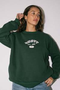 Crews Womens: RUSTY College Dropout Os Crew Fleece Green Gables