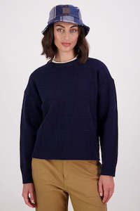 Crews Womens: SWANNDRI Chicago Womens Check Crew Navy