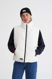 Down Vest Womens: HUFFER Womens Box Puffer Vest White