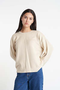 Knits Womens: HUFFER Neve Crew Birch Marle