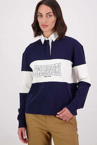 Tops Long Sleeve Womens: SWANNDRI Lynfield Ls Rugby Navy White