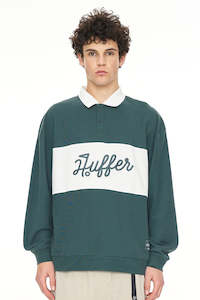 HUFFER Pique Rugby Crew Golf Green