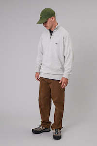 JUST ANOTHER FISHERMAN Stamp Keyport 1/4 Zip Grey Marle