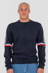 RUSTY Moritz Knitted Crew Navy Blue