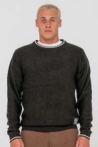 Knits Mens: RUSTY Skyliner Tipped Crew Green Gables