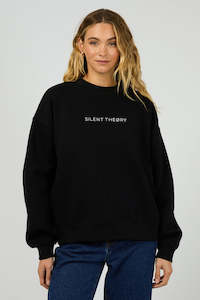 SILENT THEORY Logo Crew Black