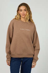 SILENT THEORY Logo Crew Brown