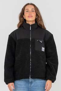 RUSTY Tonal Division Full Zip Polar Fleece Carbon