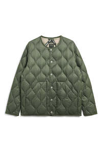 TAION Unisex Military Crew Neck Down Jacket Olive