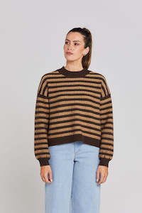 Knits Womens: THING THING Ignite Jumper Choc And Mocha