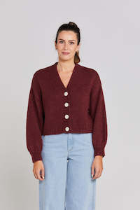 THING THING Huddle Cardigan Winter Rouge