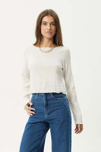 Tops Long Sleeve Womens: AFENDS Focus Seersucker Long Sleeve Top Off White